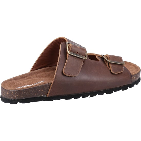 Hush Puppies Nash Slider Leather Men's Brown Sandals - Image 2
