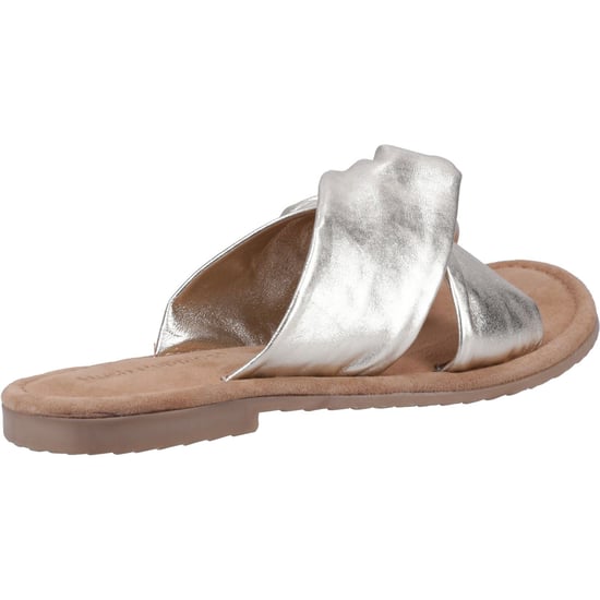 Hush Puppies Amy Brede Pasvorm Leren Dames Gouden Sandalen - Image 2