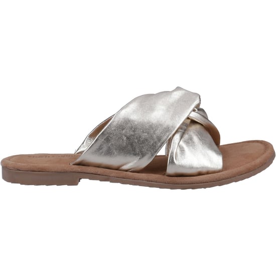 Hush Puppies Amy Brede Pasvorm Leren Dames Gouden Sandalen - Image 4