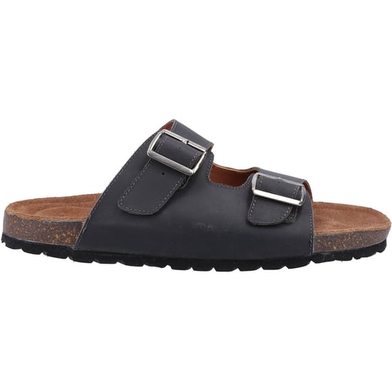 Hush Puppies Nash Slider Leren Heren Sandalen Zwart - Image 4