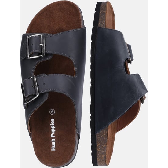 Hush Puppies Nash Slider Leren Heren Sandalen Zwart - Image 6