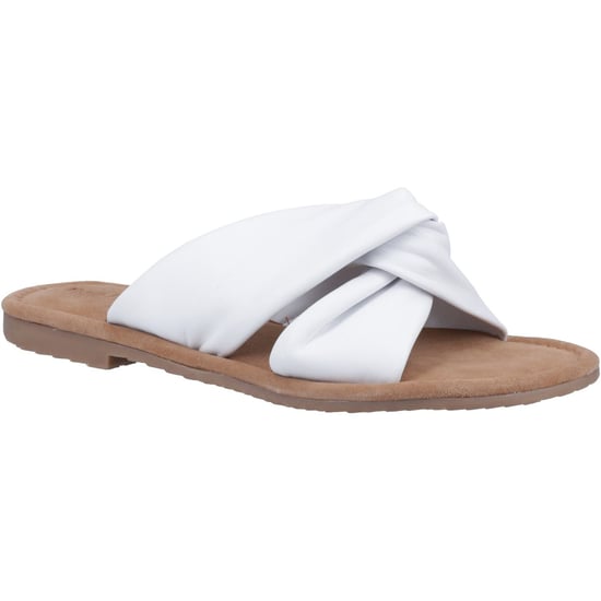 Hush Puppies Amy Brede Pasvorm Leren Dames Witte Sandalen - Image 1