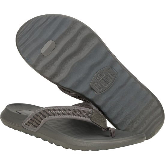 HEYDUDE Myers Flip Nu Prep Katoenmix Heren Zwart/Granietgrijs Flip Flops - Image 3