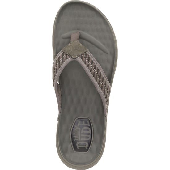 HEYDUDE Myers Flip Nu Prep Katoenmix Heren Zwart/Granietgrijs Flip Flops - Image 4