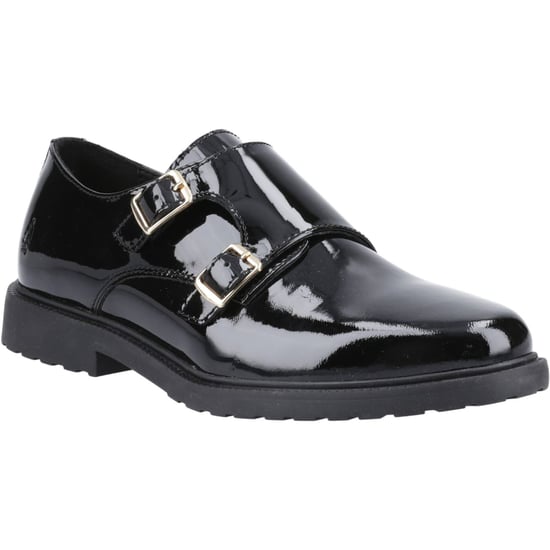 Hush Puppies Verity Leren Dames Zwart Patent Schoenen - Image 1