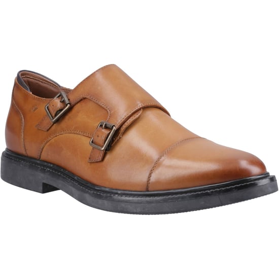 Hush Puppies Kane Läder Herr Tan Dubbel Monk Skor - Image 1