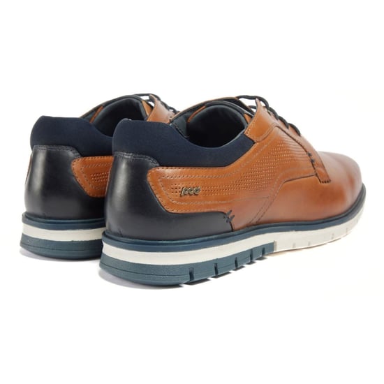 Pod Merlin Leren Heren Tan Veterschoenen - Image 2
