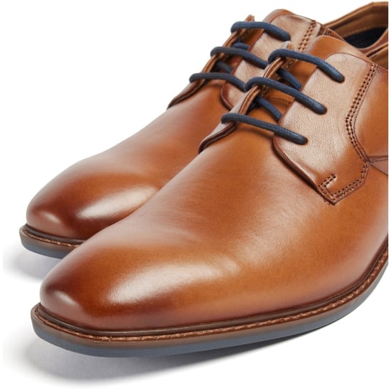Pod Smyth Leren Heren Cognac Veterschoenen - Image 5