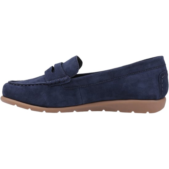 Hush Puppies Shelby Suède Dames Navy Instappers - Image 4