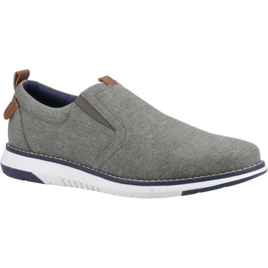 Hush Puppies Benny Canvas Herr Khaki Loafers - Image 1