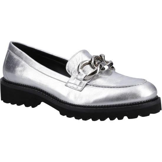Hush Puppies Gianna Leren Dames Zilveren Instappers - Image 1