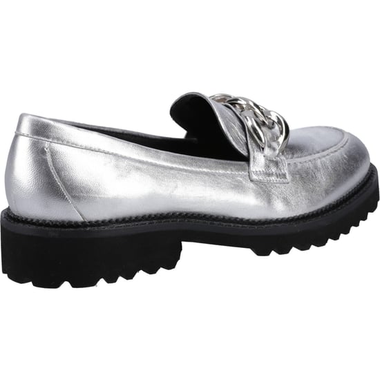 Hush Puppies Gianna Leren Dames Zilveren Instappers - Image 2
