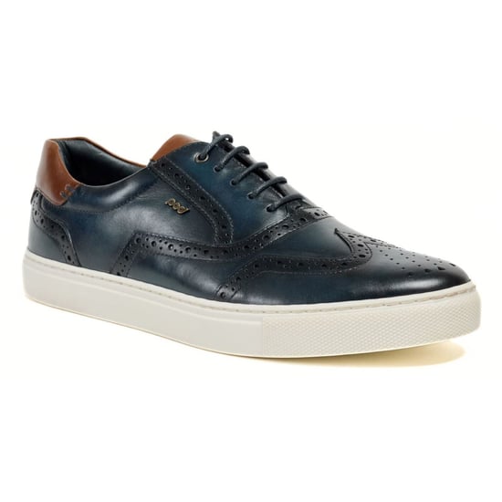 Pod Dobbs Leather Men's Navy Brogues Shoes - Image 1