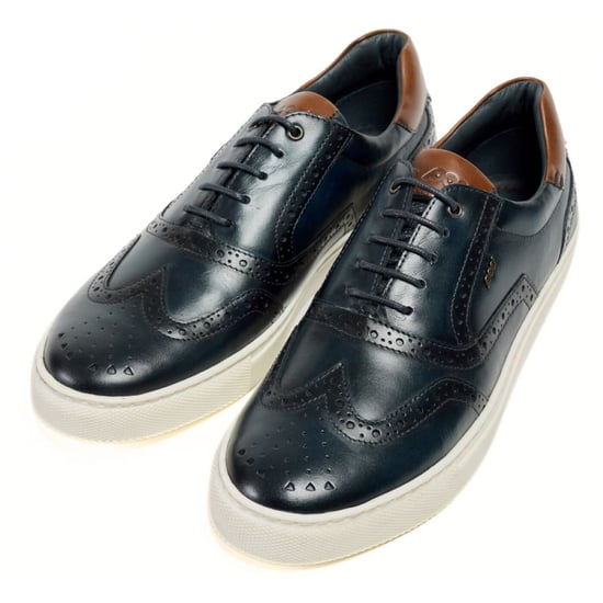 Pod Dobbs Leather Men's Navy Brogues Shoes - Image 5