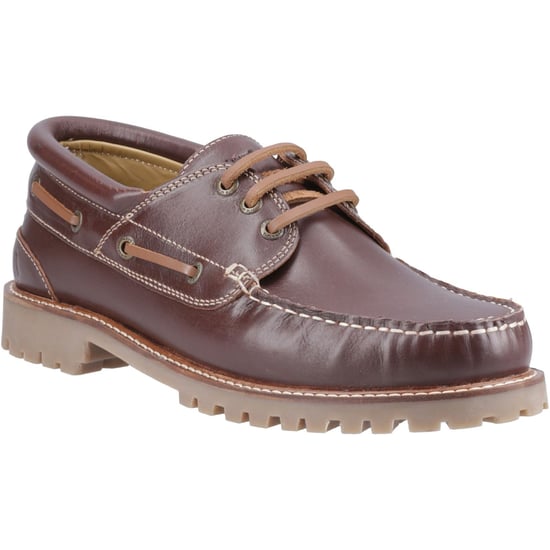 Hush Puppies Weston Leather Men's Brown Boat Shoes - Image 1