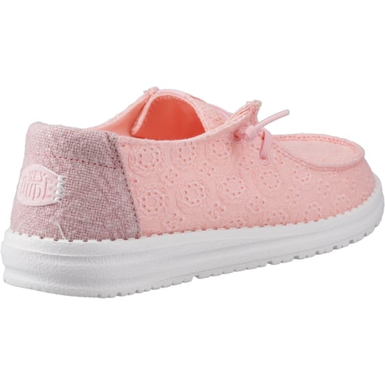 HEYDUDE Wendy Eyelet Lace Katoenmix Dames Lichtroze Mocassins Schoenen - Image 2