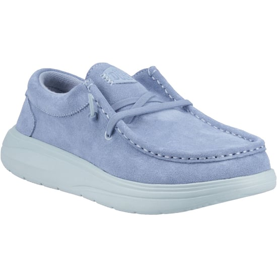 HEYDUDE Wendy COMF Suède Lederen Vrouwen Vervaagde Denim/Cloud Blauw Moccasins Schoenen - Image 1