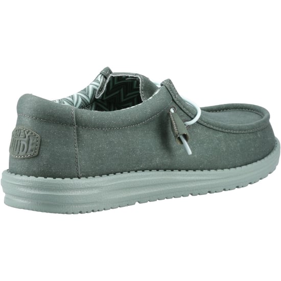 HEYDUDE Wally Canvas 100% Katoen Heren Eend Groen/IJsberg Groen Mokassins Schoenen - Image 2