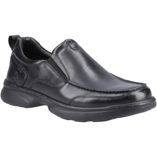 Hush Puppies Harold Leren Heren Zwarte Mocassins Schoenen - Image 1