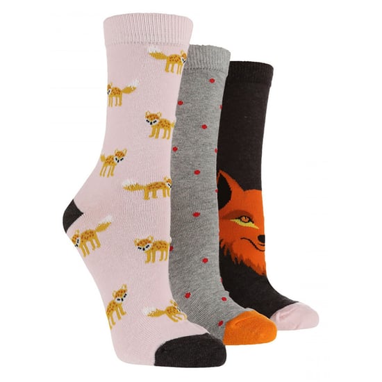 3 Pack Ladies Jacquard Novelty Cotton Socks - Image 1