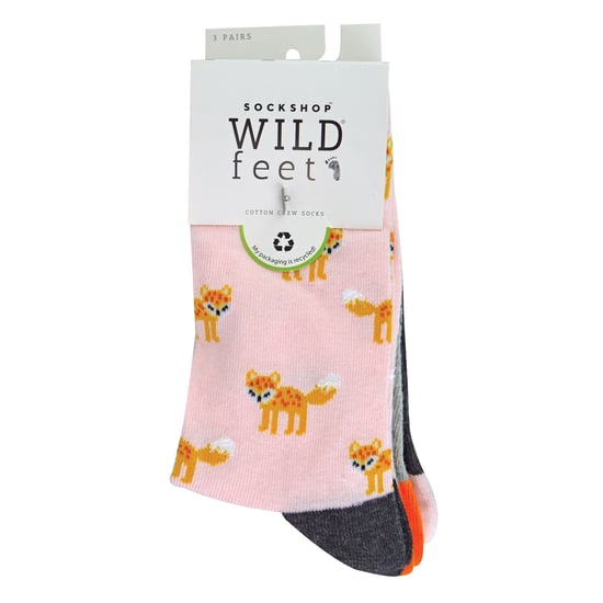 3 Pack Ladies Jacquard Novelty Cotton Socks - Image 2