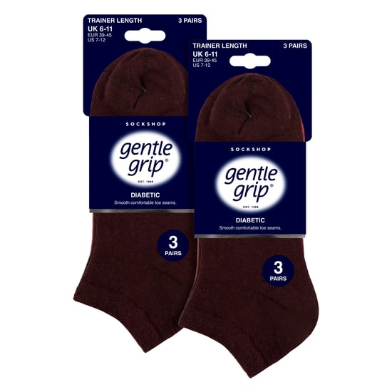 6 Pack Mens Diabetic Trainer Socks | Loose Top Wide Ankle Socks - Image 2