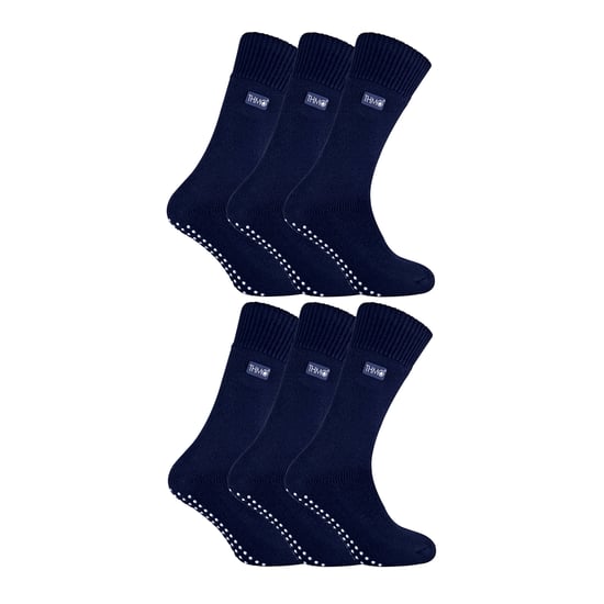 6 Paar Heren Thermische Binnen Slippersokken met Grip - Image 1