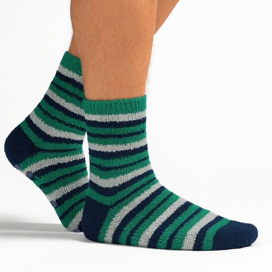 4-Pak Heren Gezellige Zachte Pluizige Slippersokken met Grip - Image 3