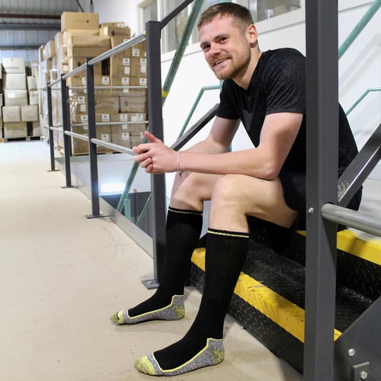 Herrens knähöga bambusockor för stålhätta | Antisvett, tungt bruk - Image 4
