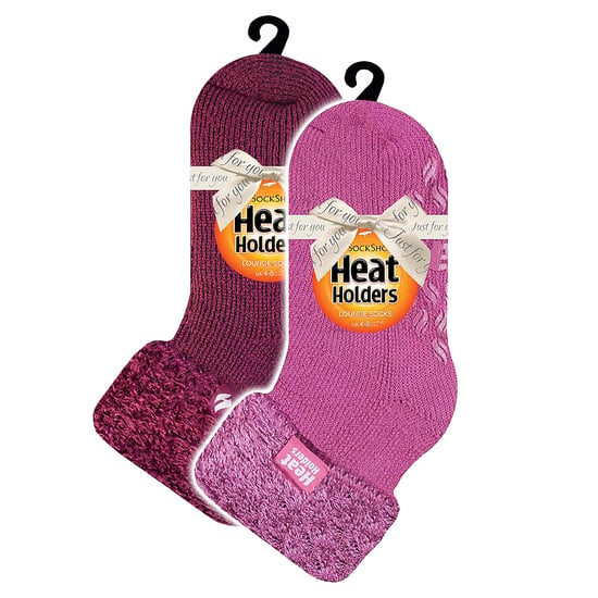 2 Pack Ladies Soft Lounge Socks with Grips - Image 2