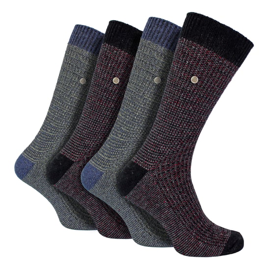 4 Pack Mens Cotton Dress Socks | Spirit Square Knit Socks - Image 1