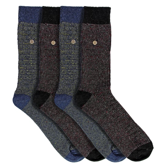 4 Pack Mens Cotton Dress Socks | Spirit Square Knit Socks - Image 3