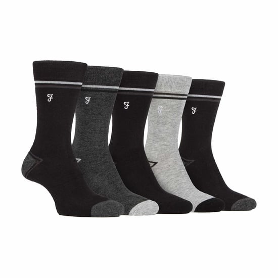 5 Pack Mens Bamboo Bright Striped Patterned Socks - Image 1