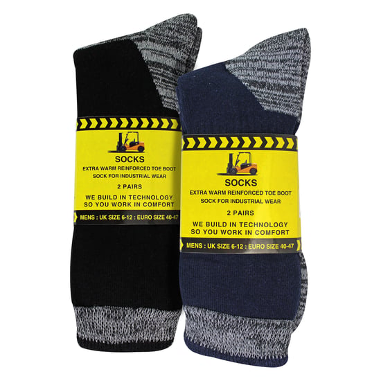 4 Pack Mens Cotton Reinforced Industrial Outdoor Work Socks - Image 2