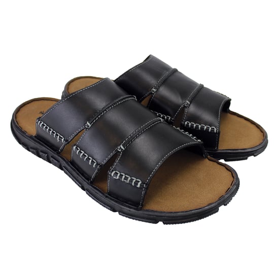 Mens Summer Beach Leather Slip On Slippers - Image 1