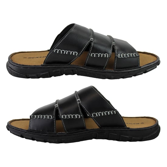 Mens Summer Beach Leather Slip On Slippers - Image 3