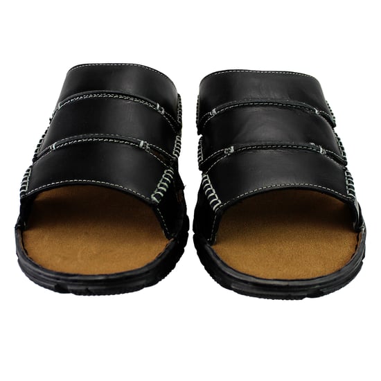 Mens Summer Beach Leather Slip On Slippers - Image 5
