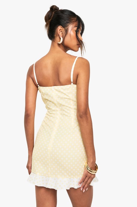 Contrast Polka Dot Mini Dress - Image 2