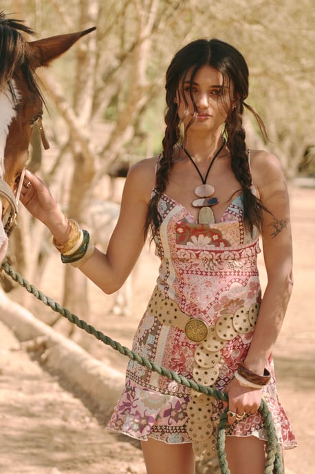 Paisley Chiffon Mini Dress - Image 1