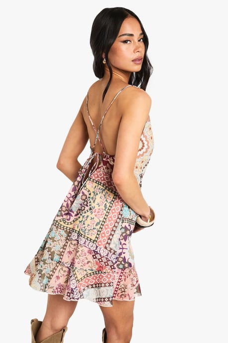 Paisley Chiffon Mini Dress - Image 2