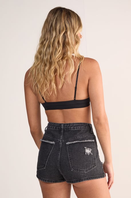 Distressed Extreme Ripped Denim Shorts - Image 4