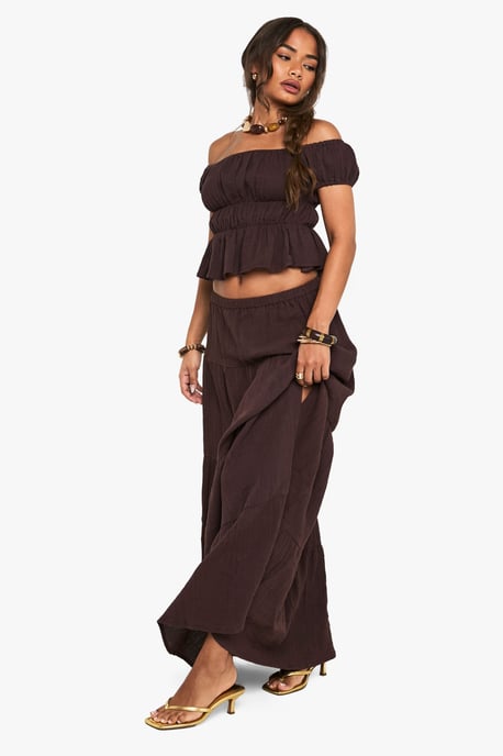 Crinkle Cotton Maxi Skirt - Image 3