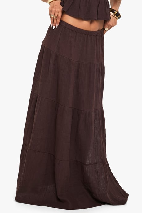 Crinkle Cotton Maxi Skirt - Image 4