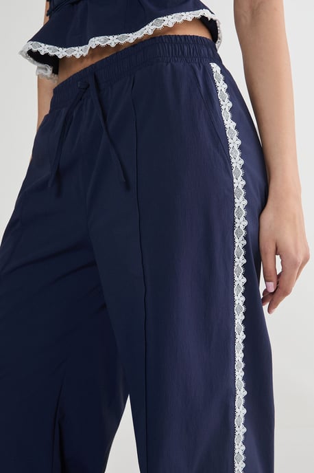 Nylon Lace Trim Straight Leg Trouser - Image 5