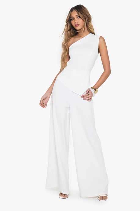 Tailored One Shoulder Wide Leg Jumpsuit - Image 3