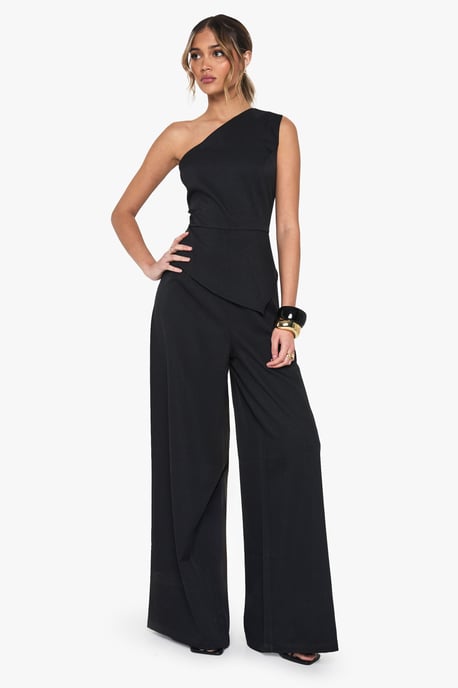 Tailored One Shoulder Wide Leg Jumpsuit - Image 3
