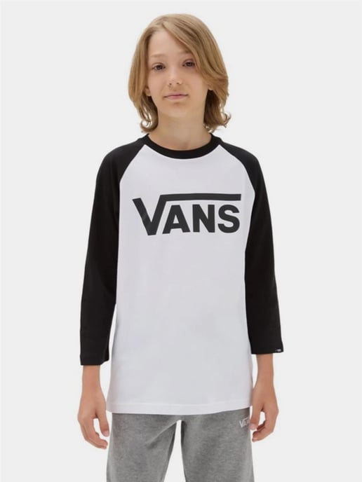 Vans Kids Classic Raglan 3/4 Sleeve T-Shirt in White - Image 2