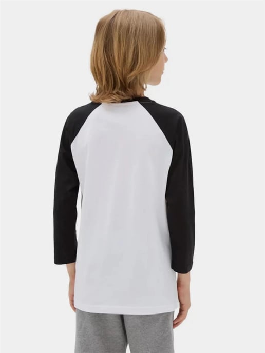 Vans Kids Classic Raglan 3/4 Sleeve T-Shirt in White - Image 3