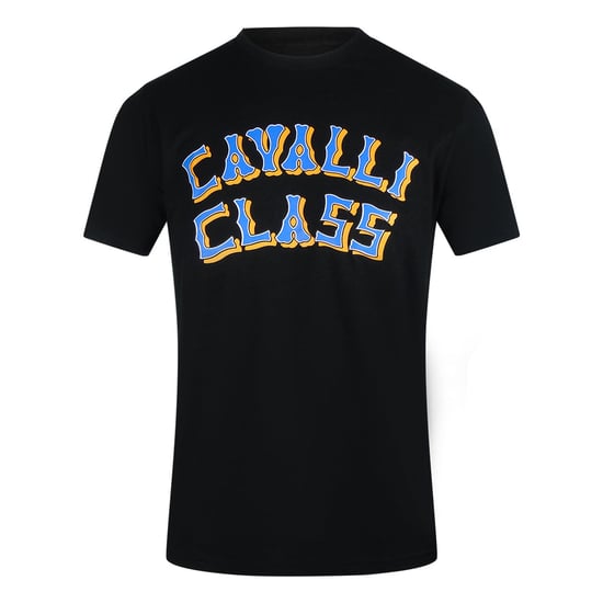 Cavalli Class Layered Logo Black T-shirt - Image 1