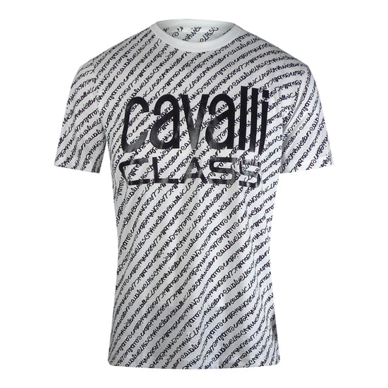 Cavalli Class Vetgedrukt Logo Script Wit T-shirt - Image 1